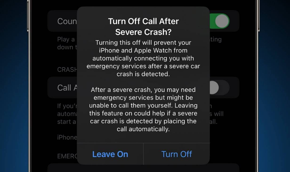 望谟苹果14维修分享 iPhone 14 和 Apple Watch 上关闭崩溃检测 