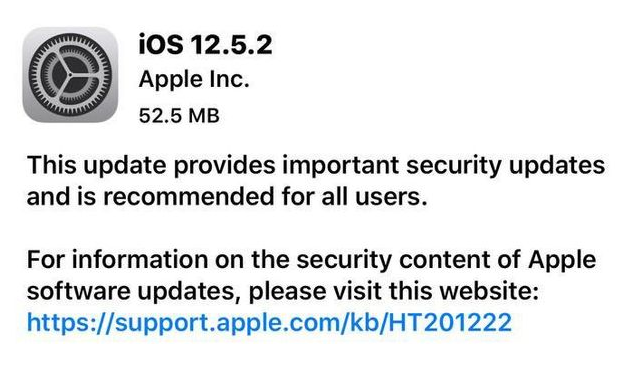 望谟苹果手机维修分享iOS12.5.2发布，建议所有老苹果用户安装 